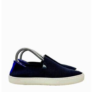 Rothy's Shoes Women Size 8 Slip On Sneakers Black Blue Loafer Black Blue